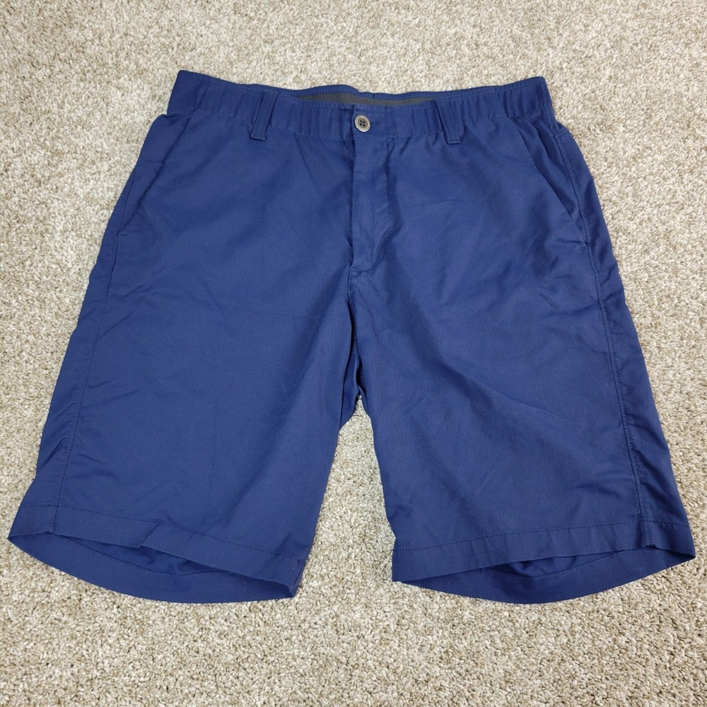 Under Armour Mens 34 Navy Elastic Waist‎ Chino Stretch Golf Shorts
